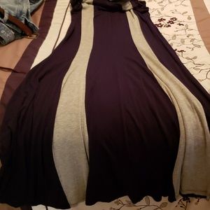 Long blue and grey skirt